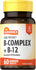 Sundance Vitamins High Potency B-Complex + B-12 with 60 vegetarian tablets, a non-GMO vitamin supplement.