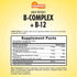 Supplement Facts panel for SD B-Complex + B-12, 60 tablets bottle.