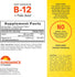 B-12 2500 mcg with Folic Acid, 60 tabs. Free of gluten, yeast, milk, lactose, soy, artificial flavors or preservatives.