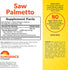 Supplement Facts panel displaying details for SD Saw Palmetto 1200 mg, containing 100 capsules.