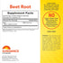 Beet Root 1000mg, 60 quick-release capsules in a bottle, providing health benefits and dietary support.