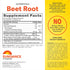 SD Beet Root 50 Vegan Gummies label showing Supplement Facts, Directions, and Non-GMO Vegan Formula declaration.