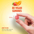 SD Hair, Skin, Nails 80 Vegan Gummies. One 3/4 inch gummy held in hand. Directions: Take two vegan gummies one to two times daily.