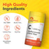 Vitamin C bottle with icons indicating non-GMO, gluten free, lactose free, soy free, no artificial flavors.
