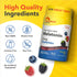 Bottle of Melatonin Gummies labeled as Non-GMO, Gluten Free, Lactose Free, Soy Free, with No Artificial Sweeteners.