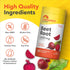 Beet Root bottle showing it is Non-GMO, Gluten Free, Lactose Free, Soy Free, with no artificial flavors, colors, or sweeteners.