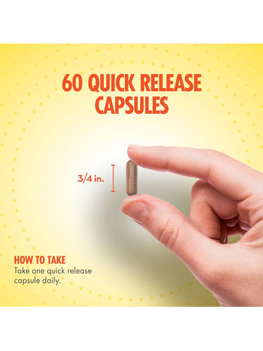 A quick release capsule is shown with a 3/4 inch measurement for reference.