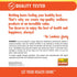 Infographic stating QUALITY TESTED. Top-quality wellness for best health & happiness. Manufactured with higher ingredient levels. OUR NON-GMO PLEDGE.