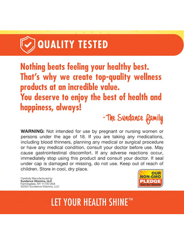 Infographic about QUALITY TESTED products: We create wellness products for a healthy lifestyle with a NON-GMO PLEDGE.