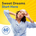 A graphic of SD Melatonin 10 mg with text 'Sweet Dreams Start Here' and label indicating '60 Gummies'.