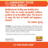 Infographic stating: LABORATORY TESTED 100% QUALITY, OUR NON-GMO PLEDGE. Create top-quality wellness products for health and happiness, always. Sundance family.