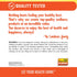 Infographic showing a 'QUALITY TESTED' badge, Sundance family's non-GMO pledge, healthy message, and 'LET YOUR HEALTH SHINE™' slogan.