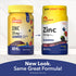 Sundance Vitamins Zinc 50 mg Mixed Berry Gummies in old and new packaging; both contain 40 Vegan Gummies, Gluten Free, Non-GMO.