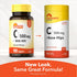 C 500 mg + Rose Hips 90 Tablets; comparing old dark packaging with new yellow packaging design.