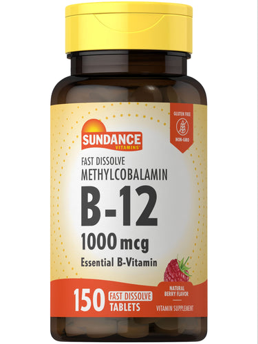 150 Fast Dissolve Methylcobalamin B-12 1000 mcg Tablets on a scale.