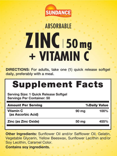 Zinc with Vitamin C 50mg