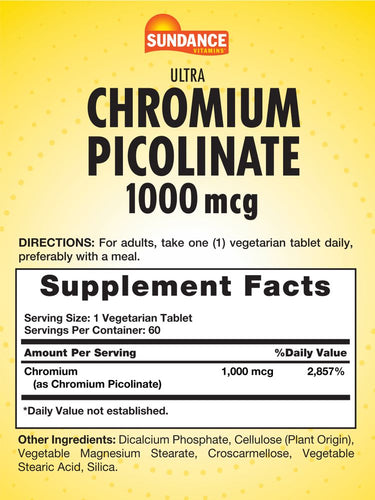Chromium Picolinate 1000mcg | 60 Tablets