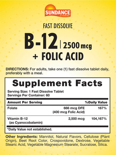 Vitamin B-12 2500mcg with Folic Acid