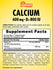 Supplement Facts panel for SD Calcium 600 mg plus D3, 200 tablets, detailed in an image for compact size visualization.