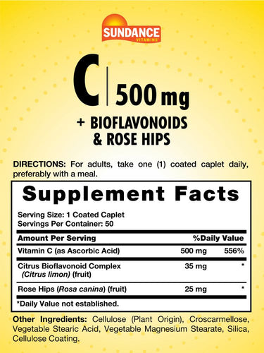 Vitamin C 500mg with Bioflavonoids & Rose Hips