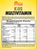 A panel displaying supplement facts for Kids Multi 50 Gummies.