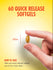 A softgel capsule measures half an inch on a hand-held scale.