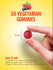A single red gummy, measuring 3/4 inch, is held between fingers with a jar of 50 vegetarian gummies in the background.