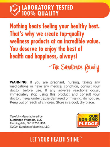 Infographic: Laboratory tested 100% quality assurance, our non-GMO pledge, let your health shine.